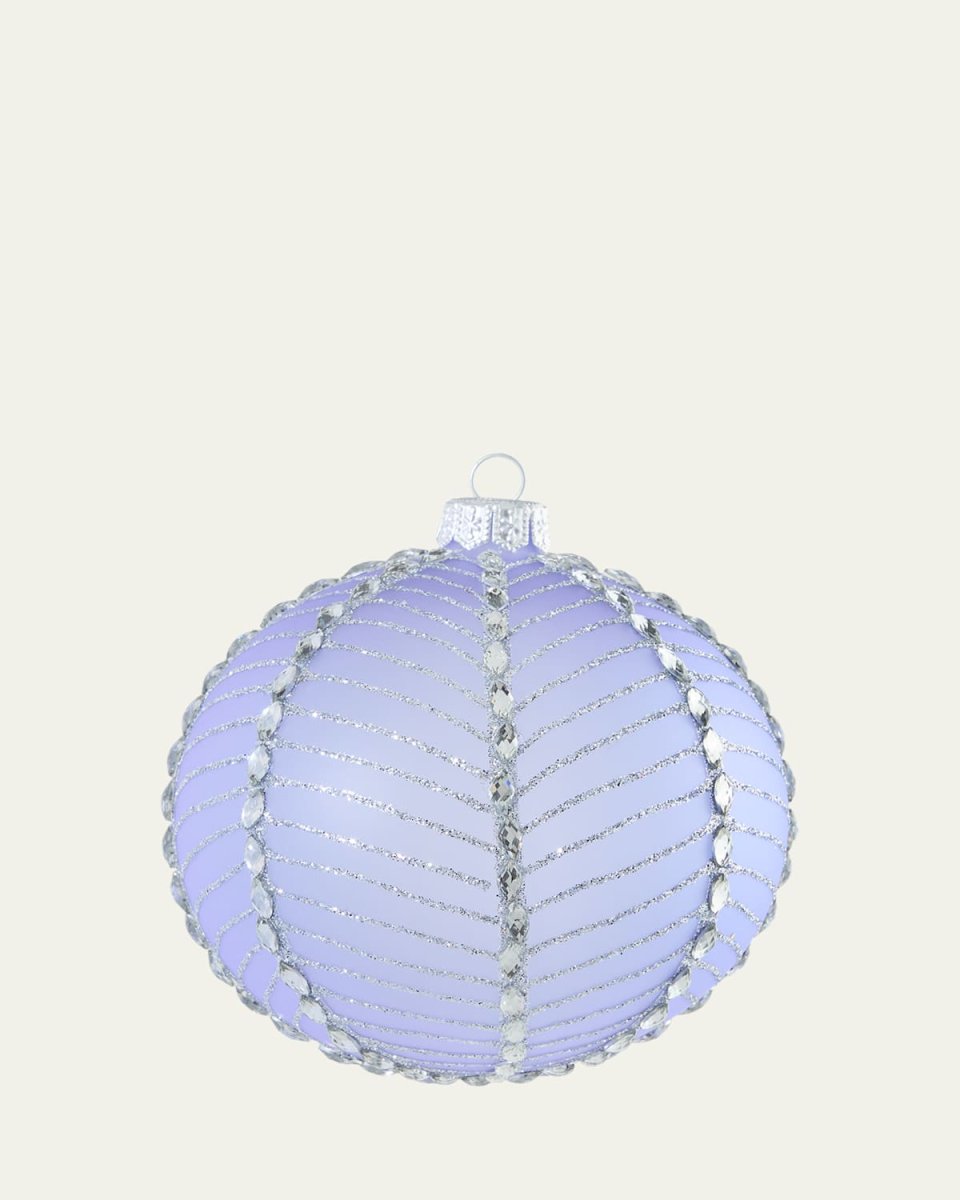 Glittery Fishnet Lavender Ball Ornament